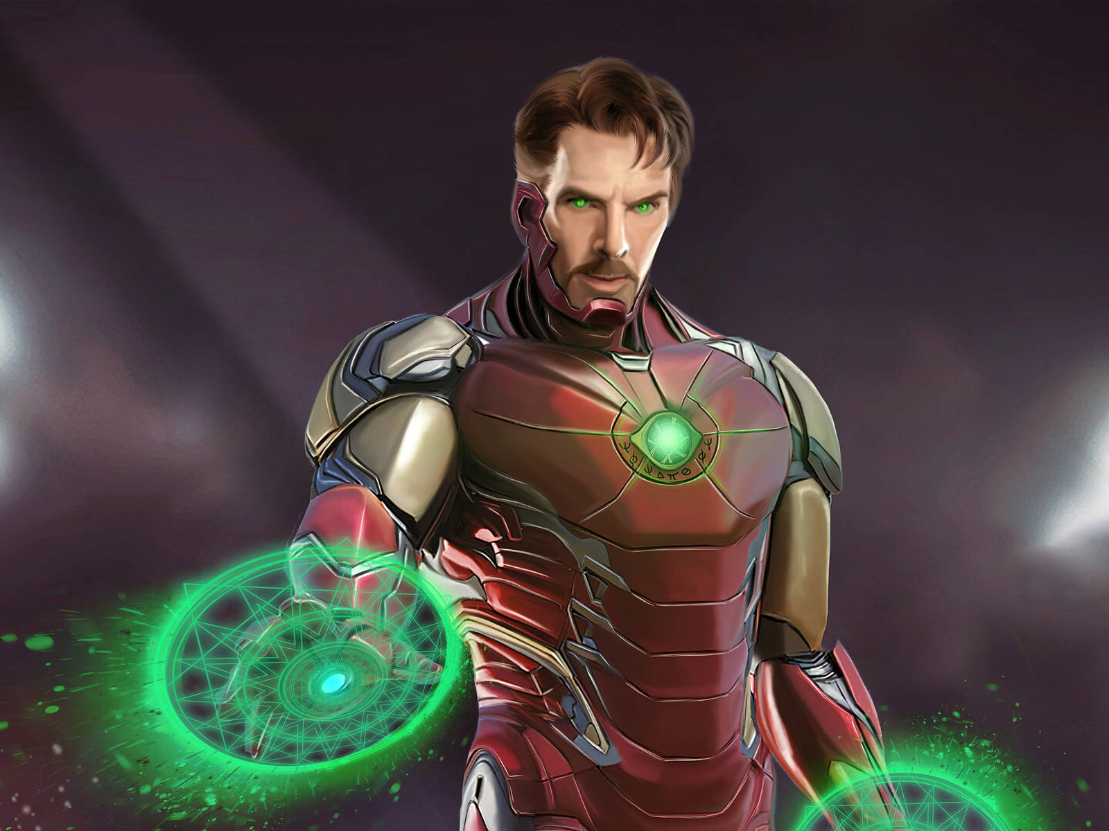 Superhero Doctor Strange Ironman Armor Background