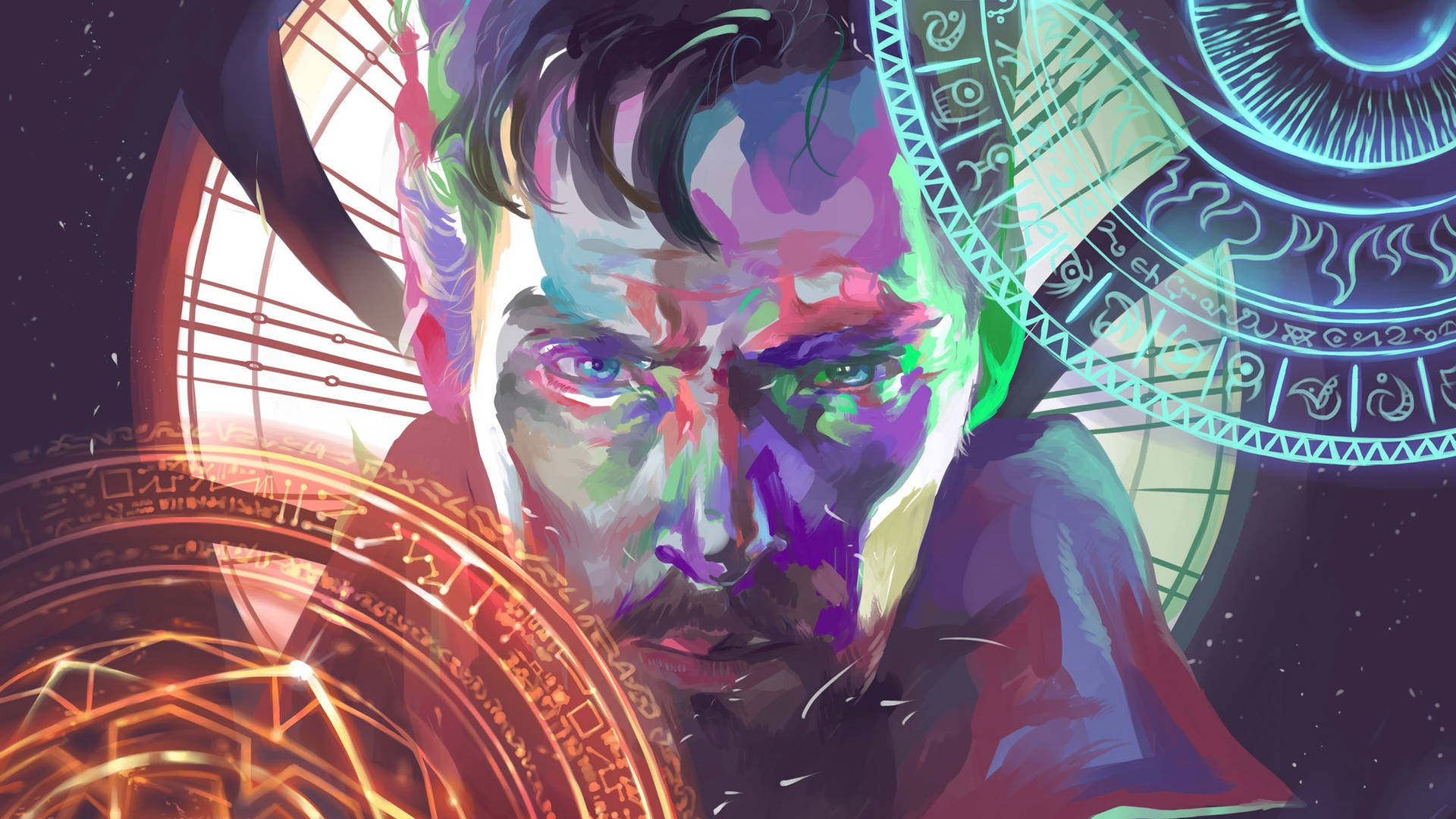 Superhero Doctor Strange Painted Face Background