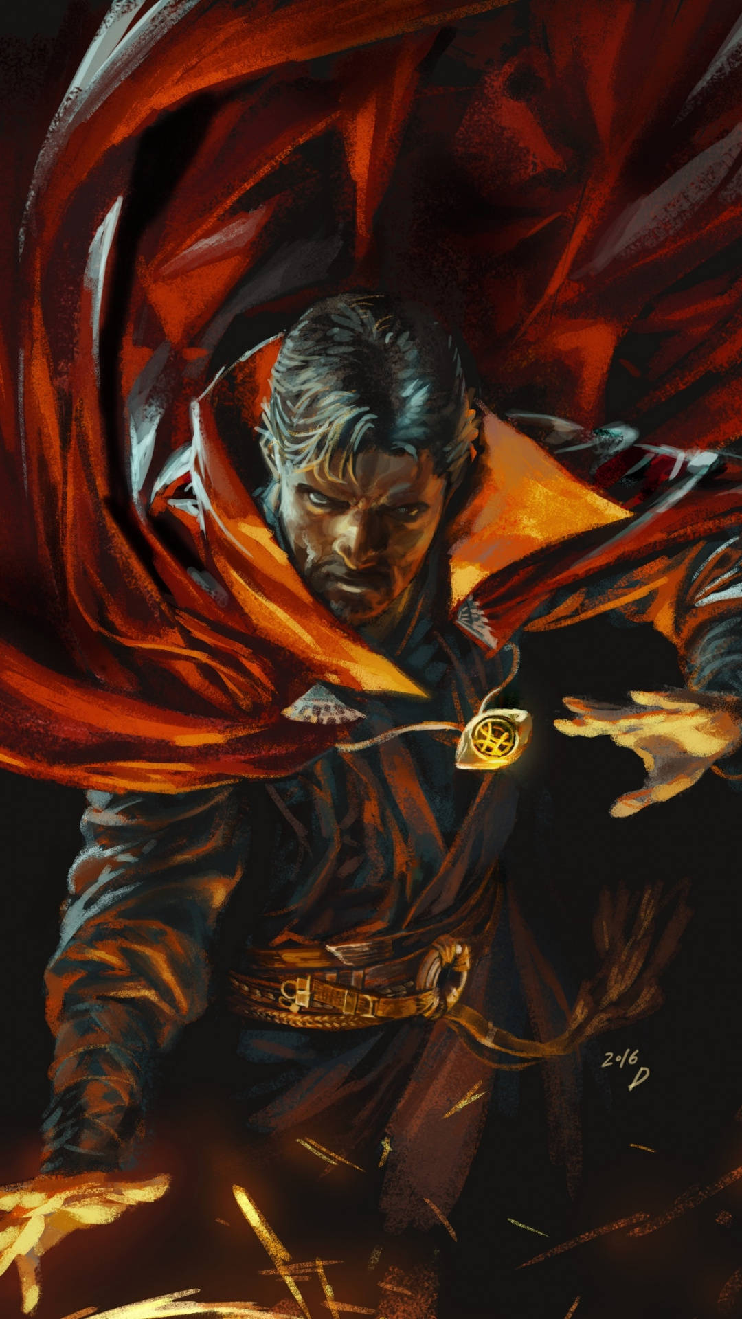 Superhero Doctor Strange Red And Black Background