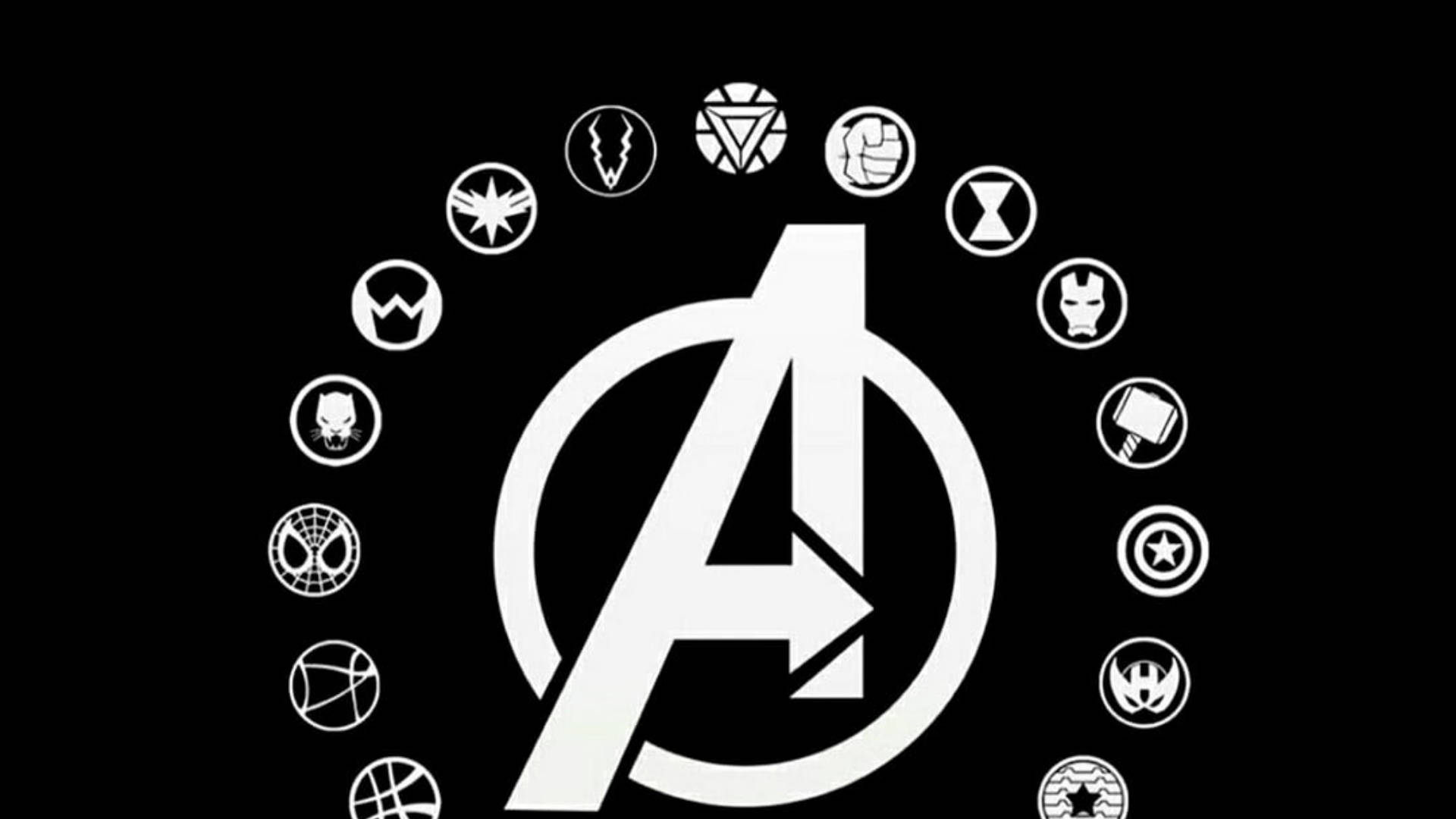 Superhero Icons Avengers Logo Background