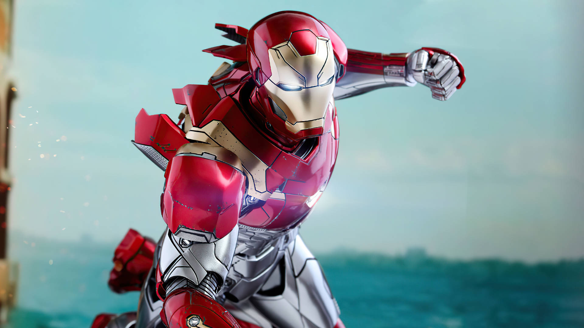 Superhero Iron Man Collectible Toy Figure Background