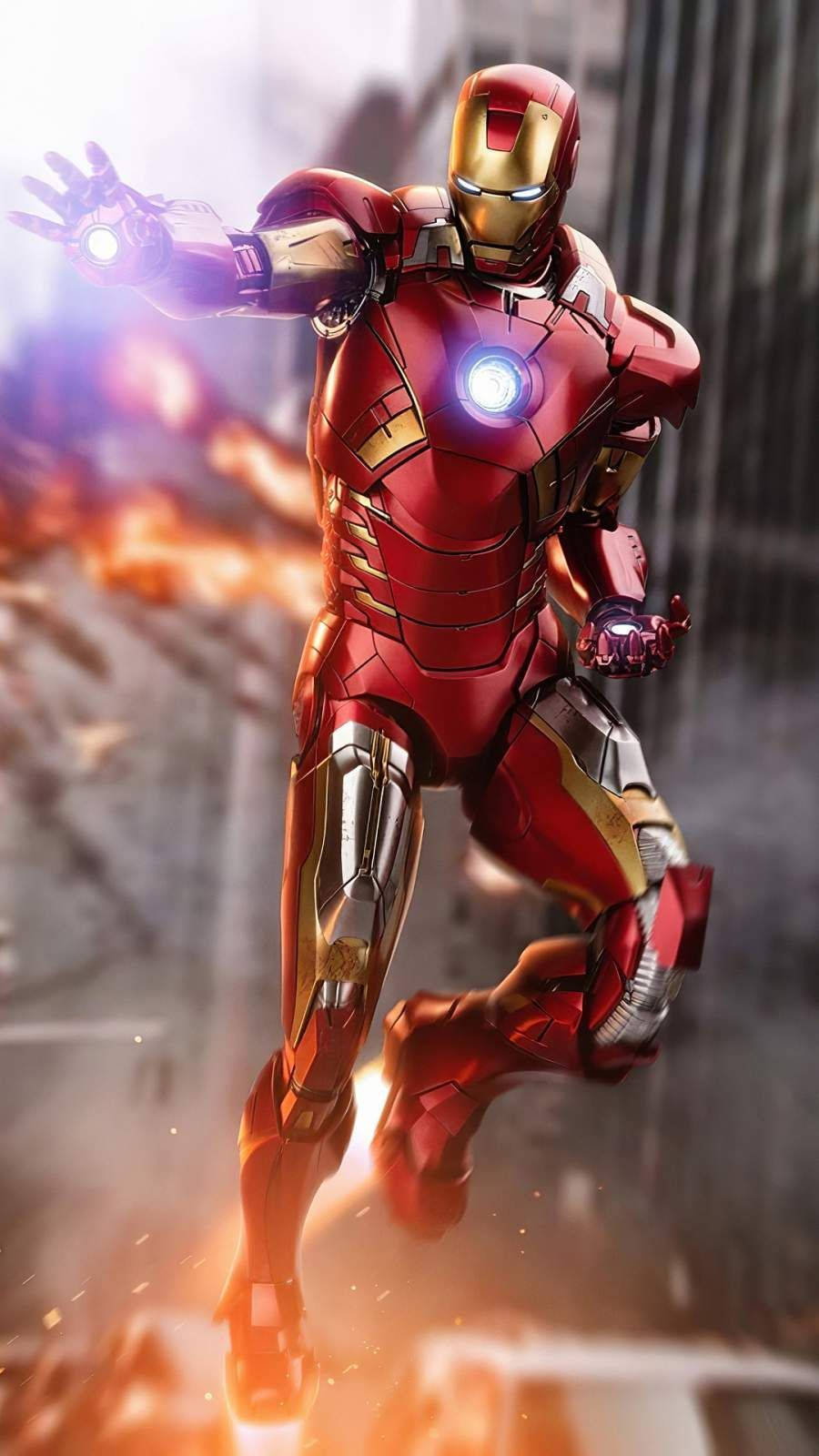 Superhero Iron Man In Action Background