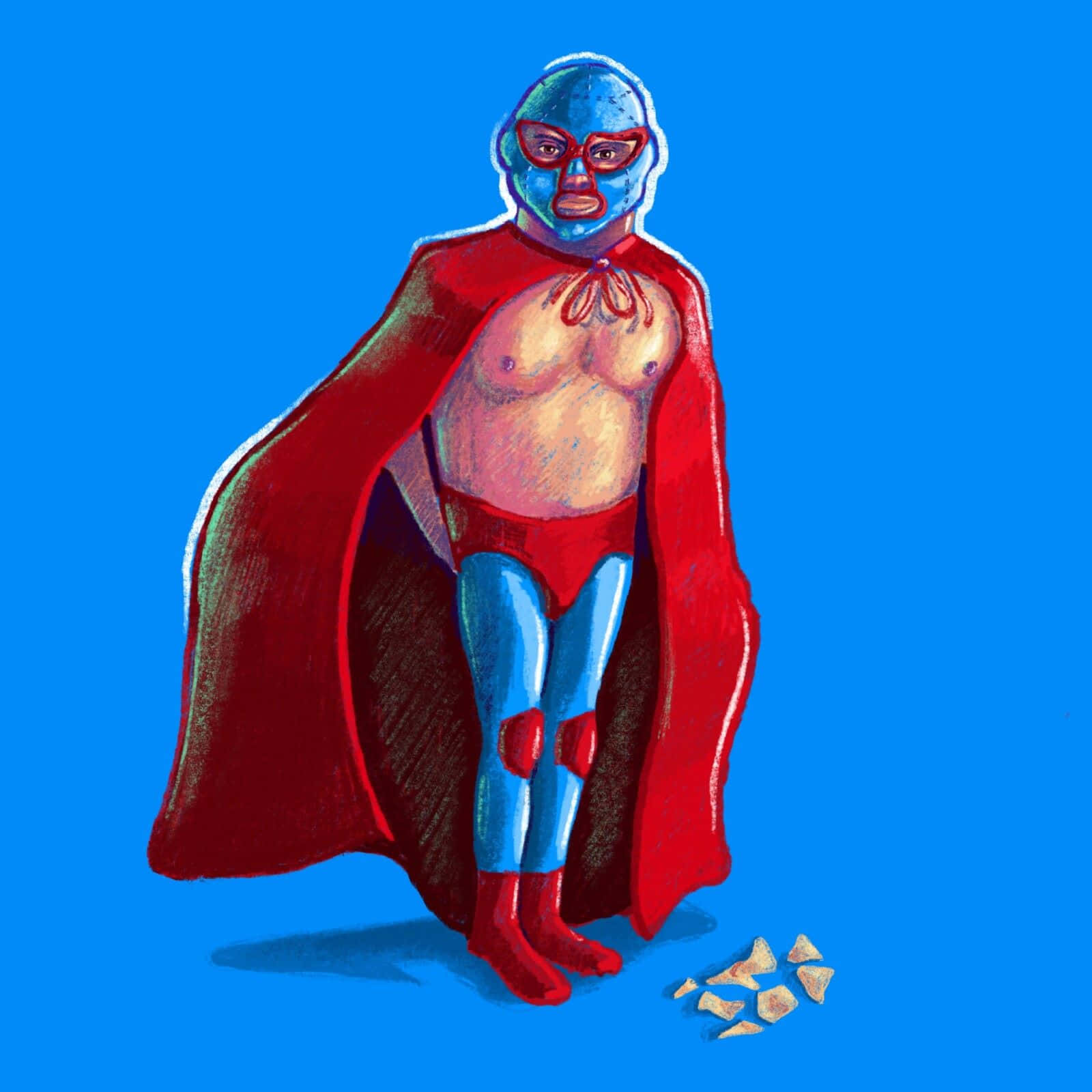 Superhero Nacho Chips Illustration