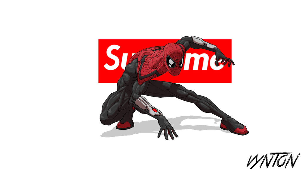 Superhero Supreme Black And Red Spiderman Background