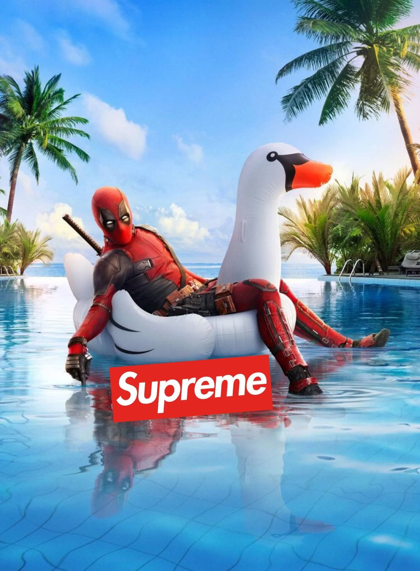 Superhero Supreme Deadpool On Swan Floatie