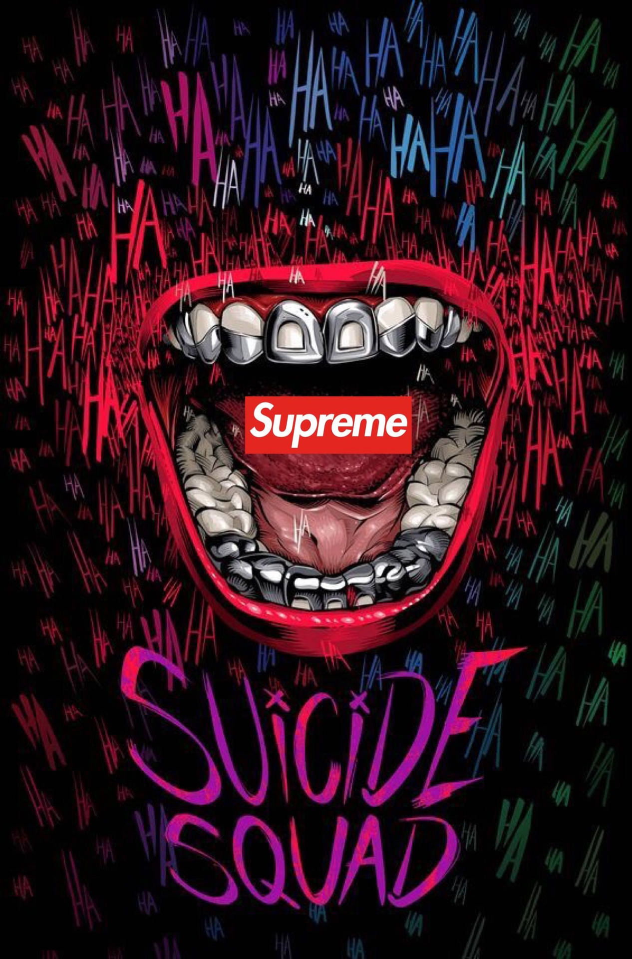 Superhero Supreme Suicide Squad Joker Mouth Background