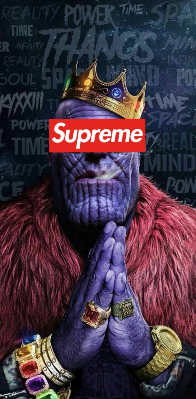 Superhero Supreme Villain Thanos With Crown Background