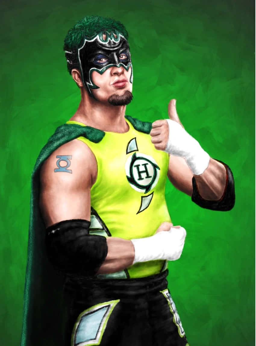 Superhero Wrestler Thumbs Up Background