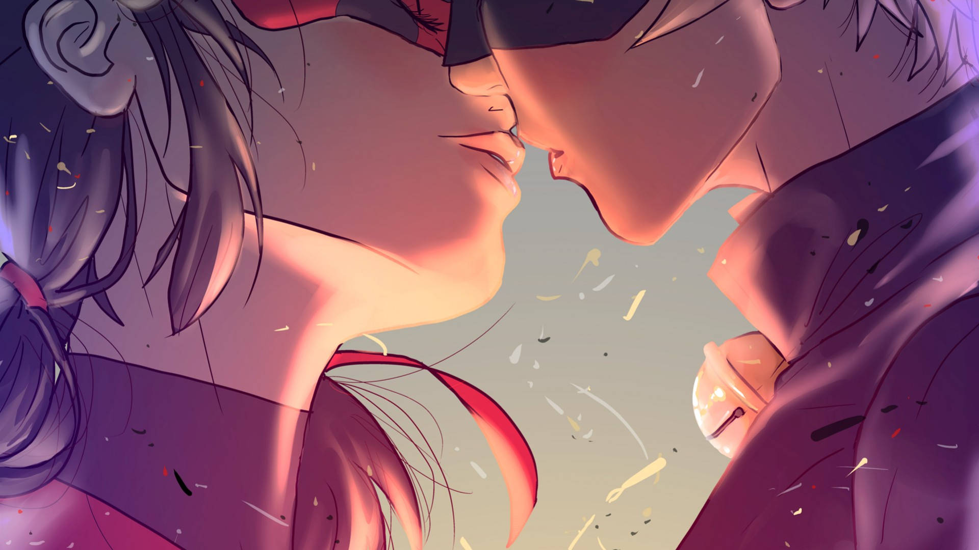 Superheroes Ladybug And Cat Noir Kiss Background