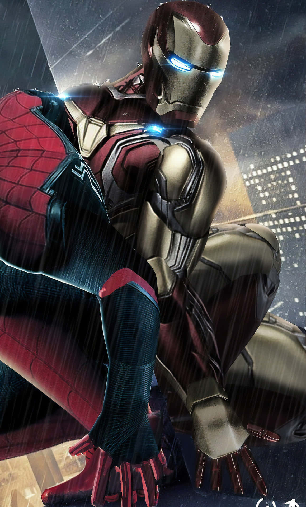 Superheroes United: Spider Man And Iron Man Background