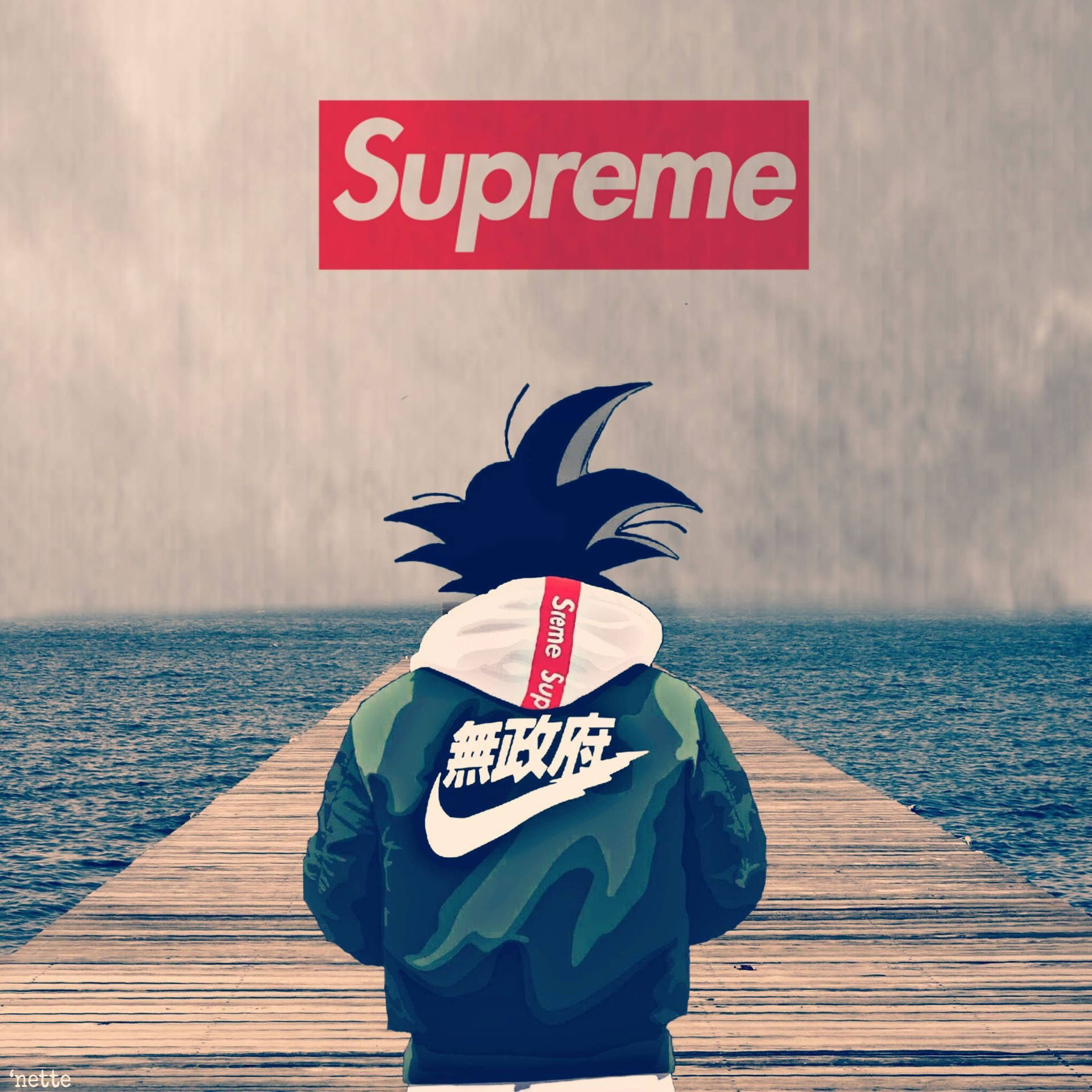 Superior Goku In Supreme And Nike Background