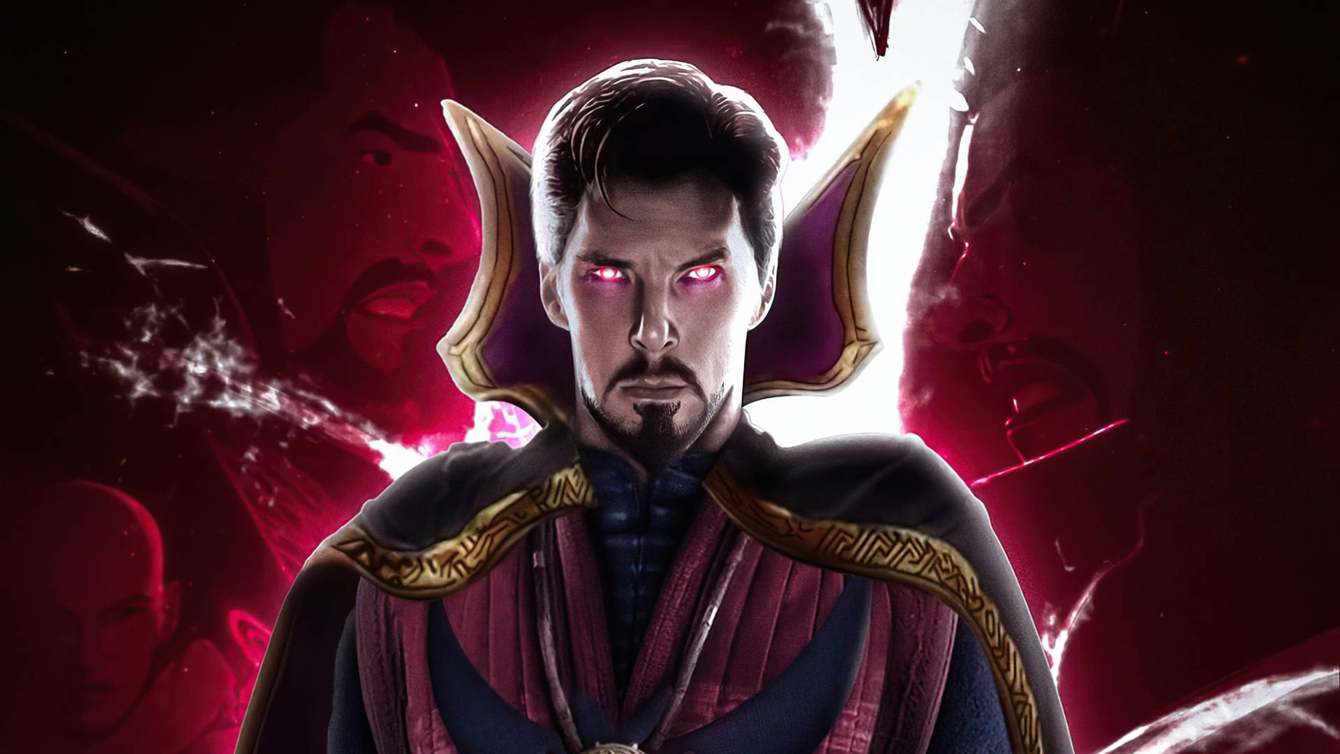 Superior Sorcerer Doctor Strange Red Eyes Background