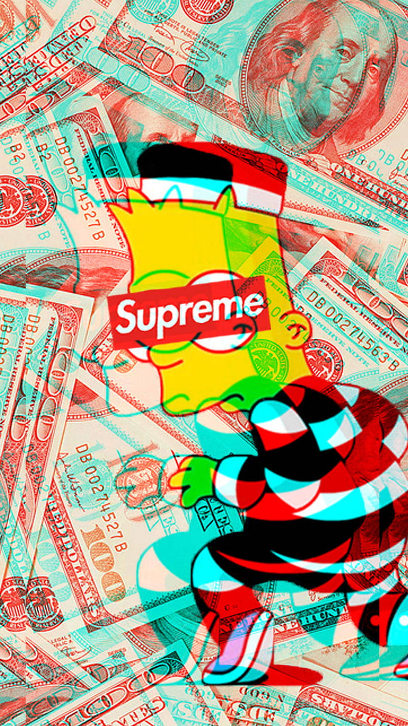 Superior Supreme Logo Bart Simpson Background