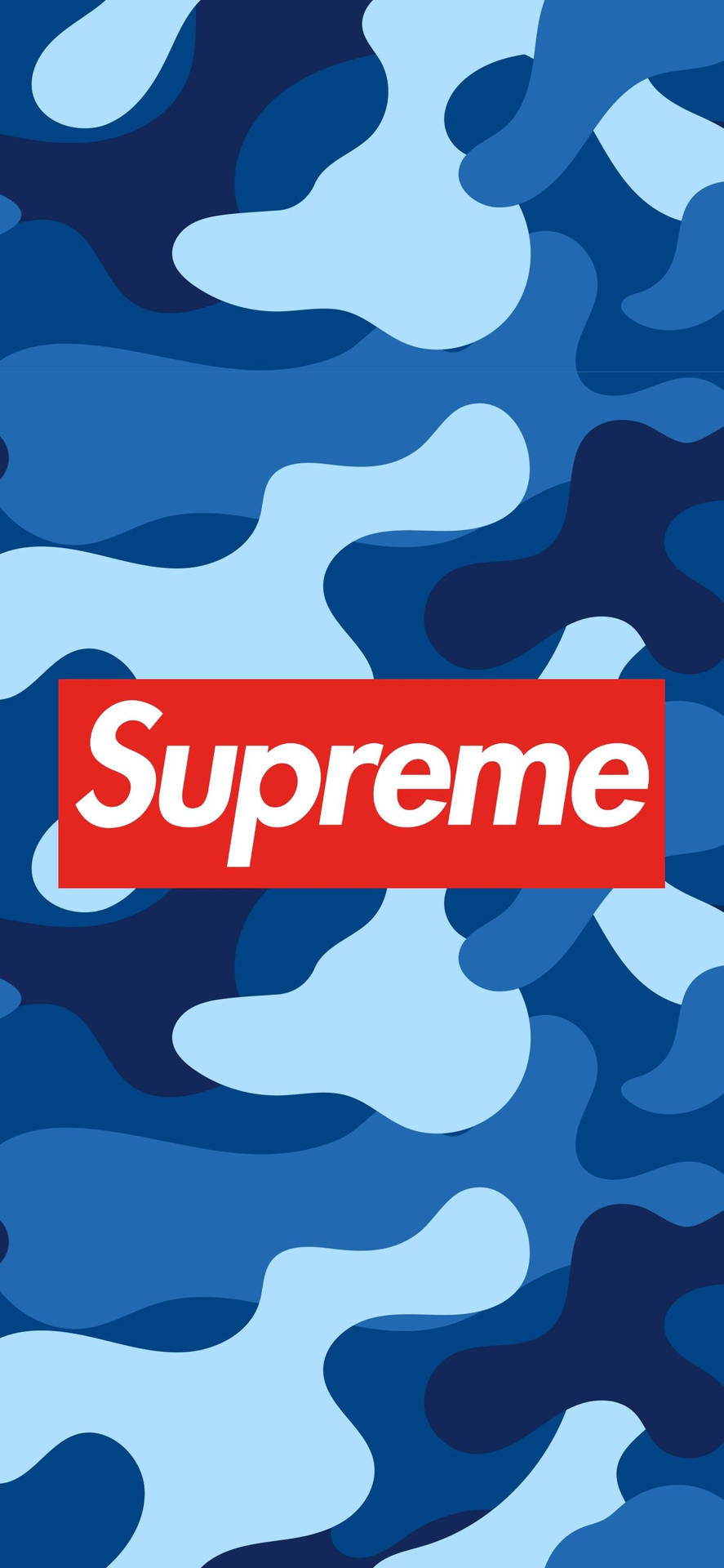 Superior Supreme Logo On Blue Camouflage