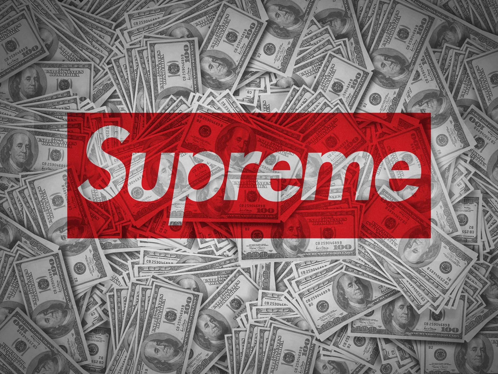 Superior Supreme Logo On Dollar Bills Background