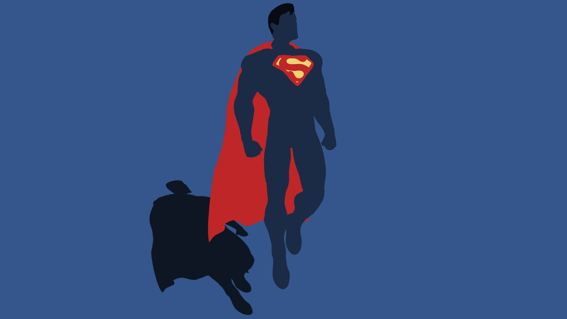 Superman Silhouette On A Blue Background Background