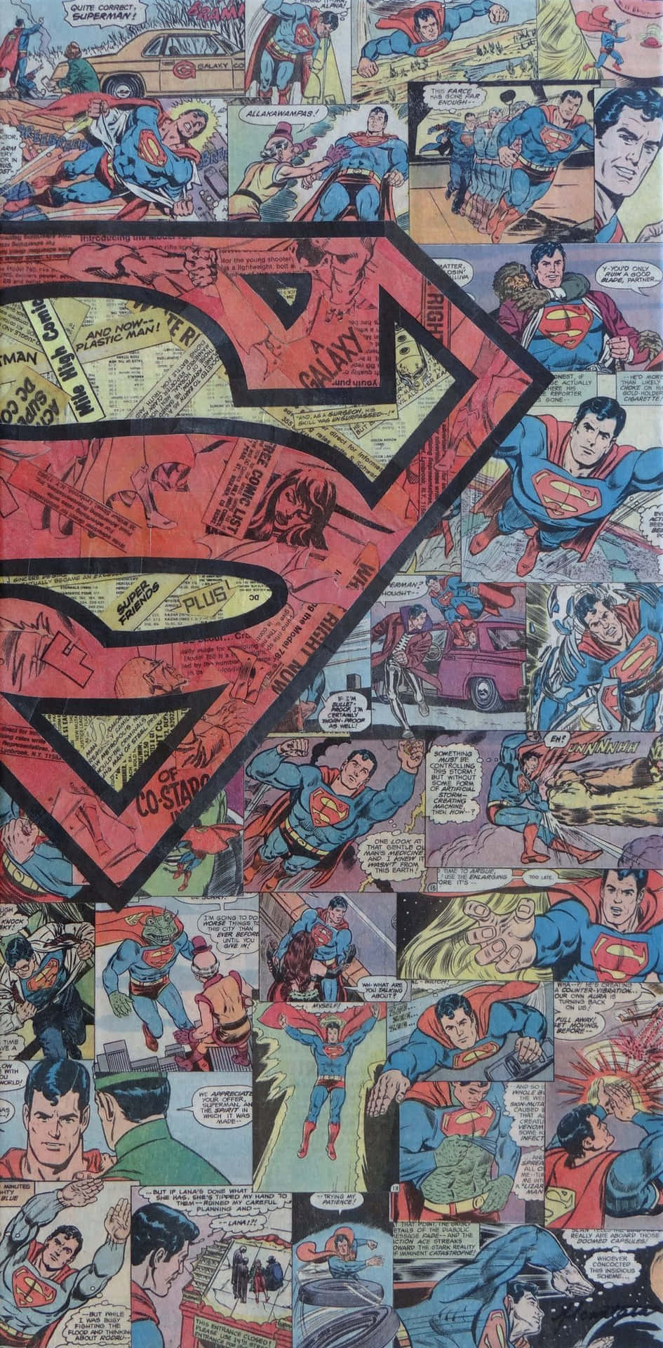 Superman The Superhero Collage Background