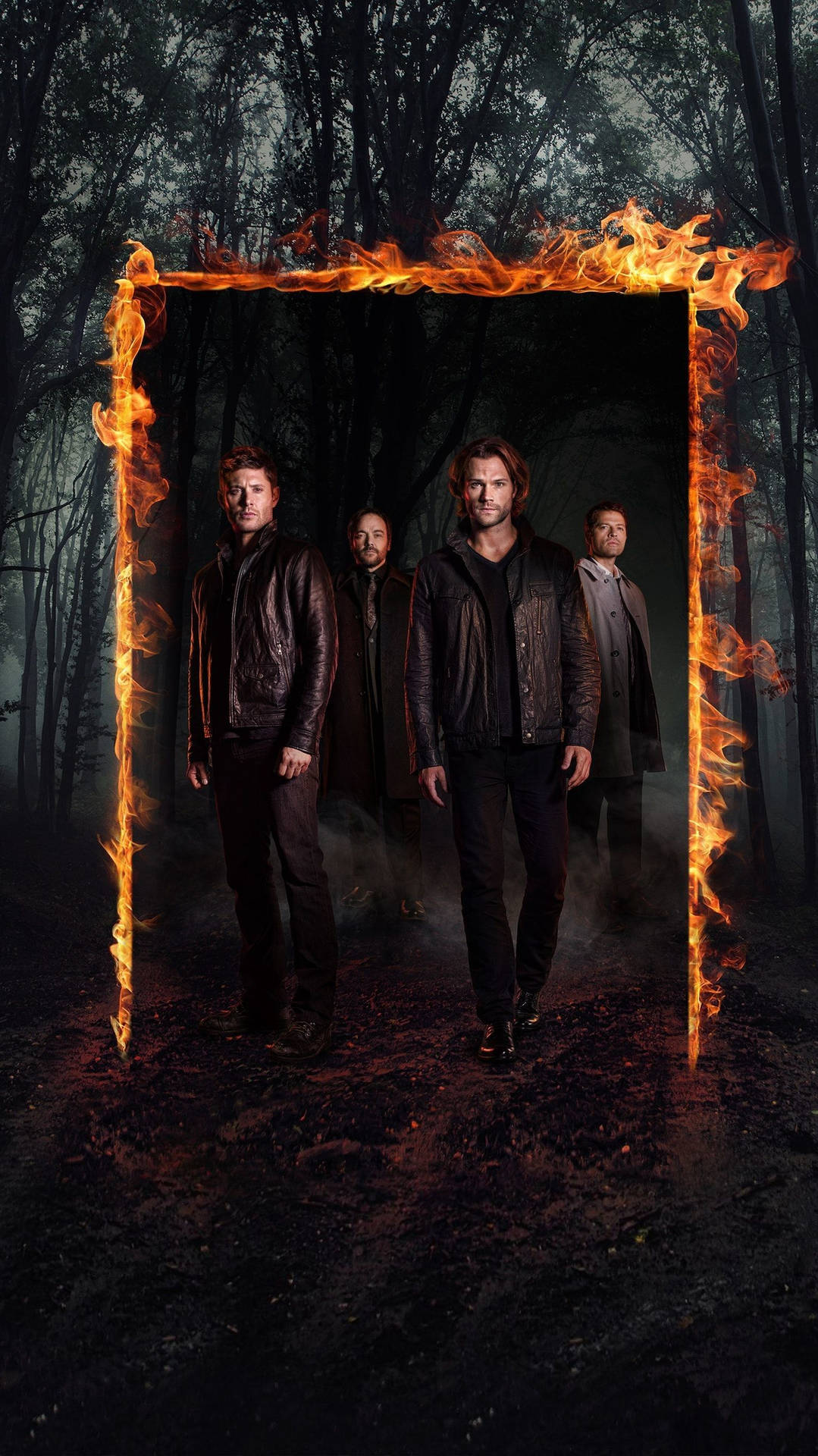 Supernatural Castiel, Crowley, Dean And Sam Background
