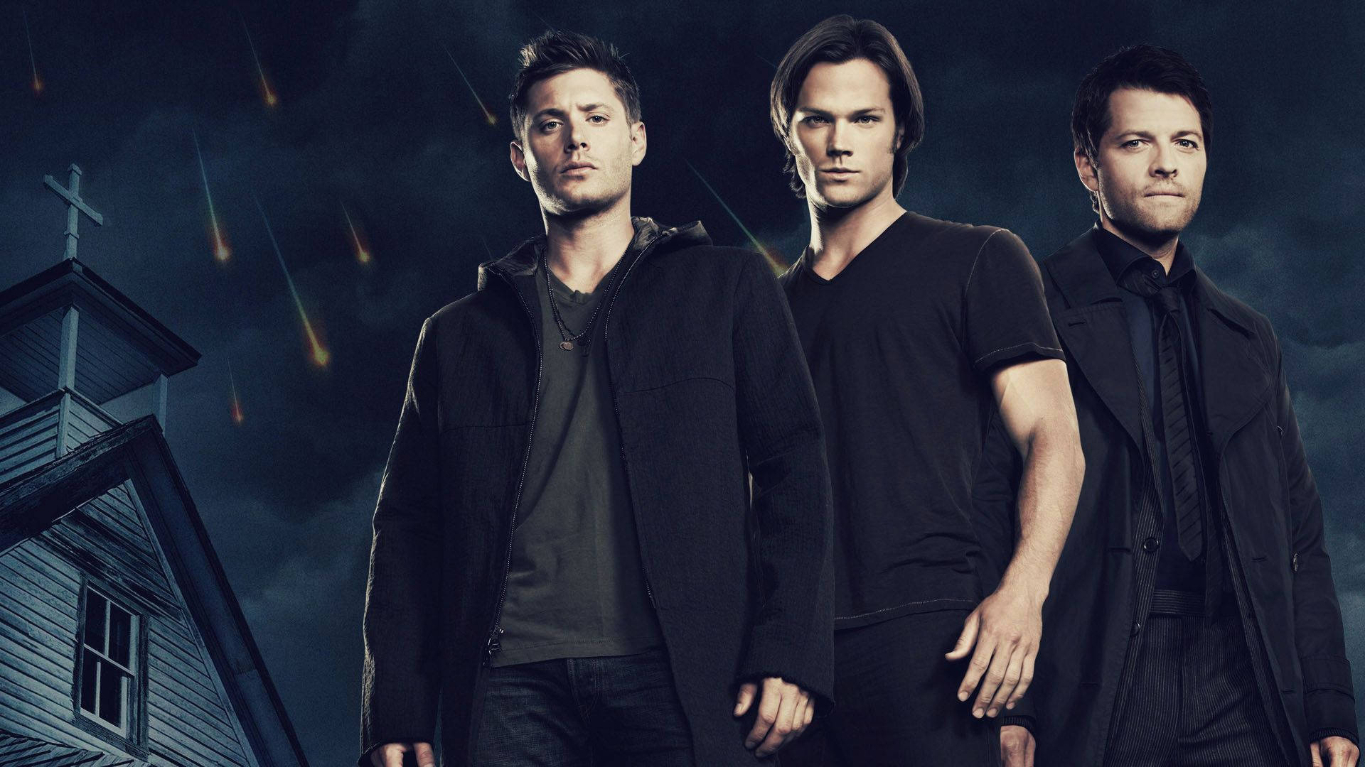 Supernatural Castiel With Dean And Sam Background