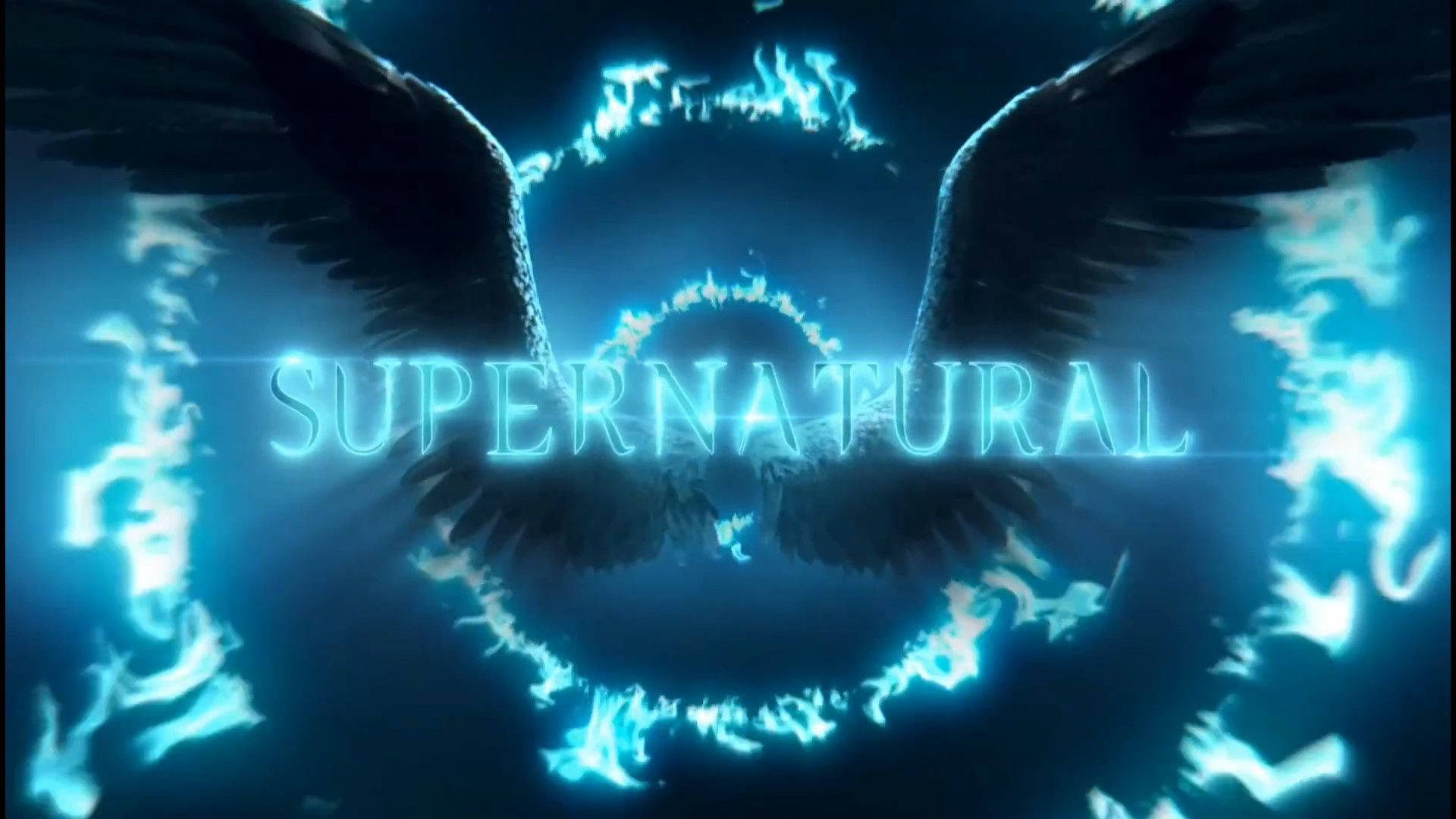 Supernatural Wings And Blue Fire Background