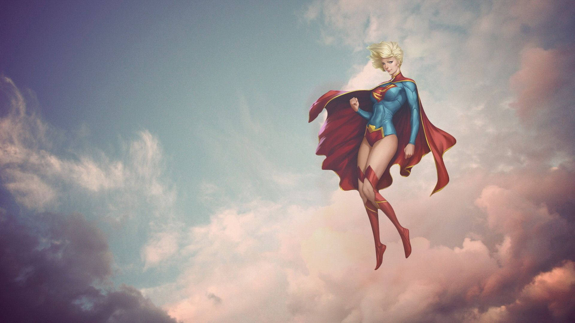 Superwoman With Aesthetic Clouds