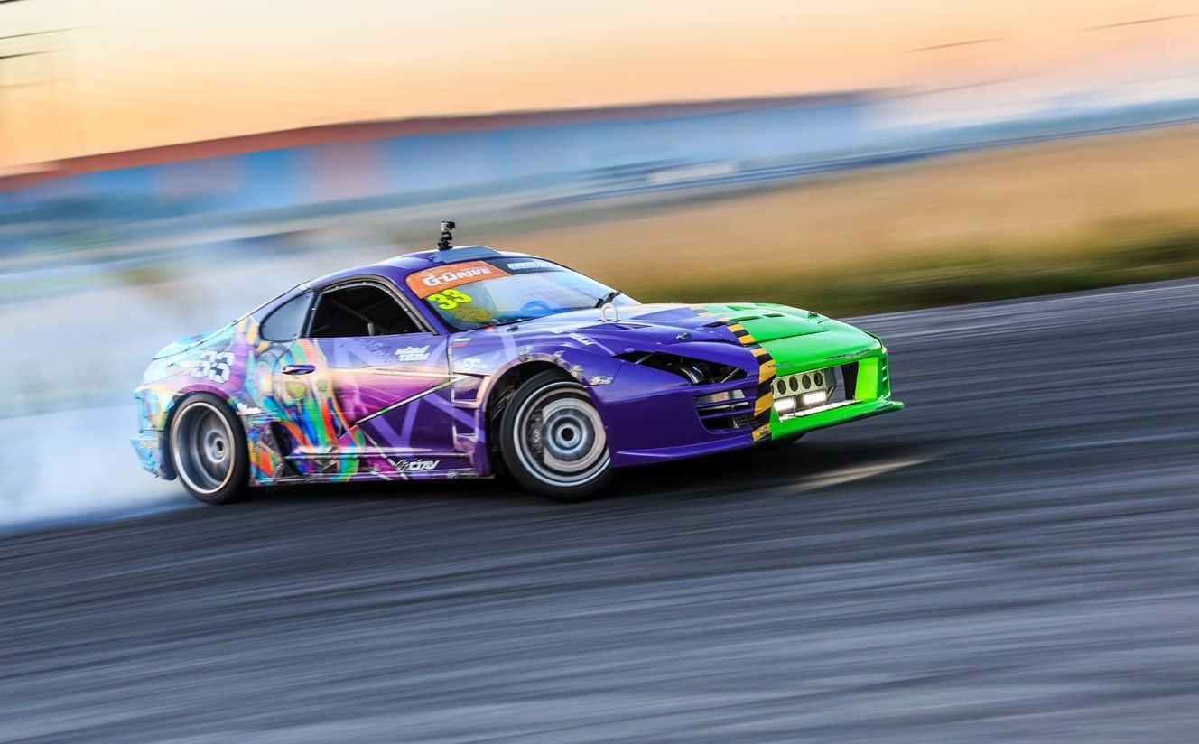 Supra Drift Purple And Green Car