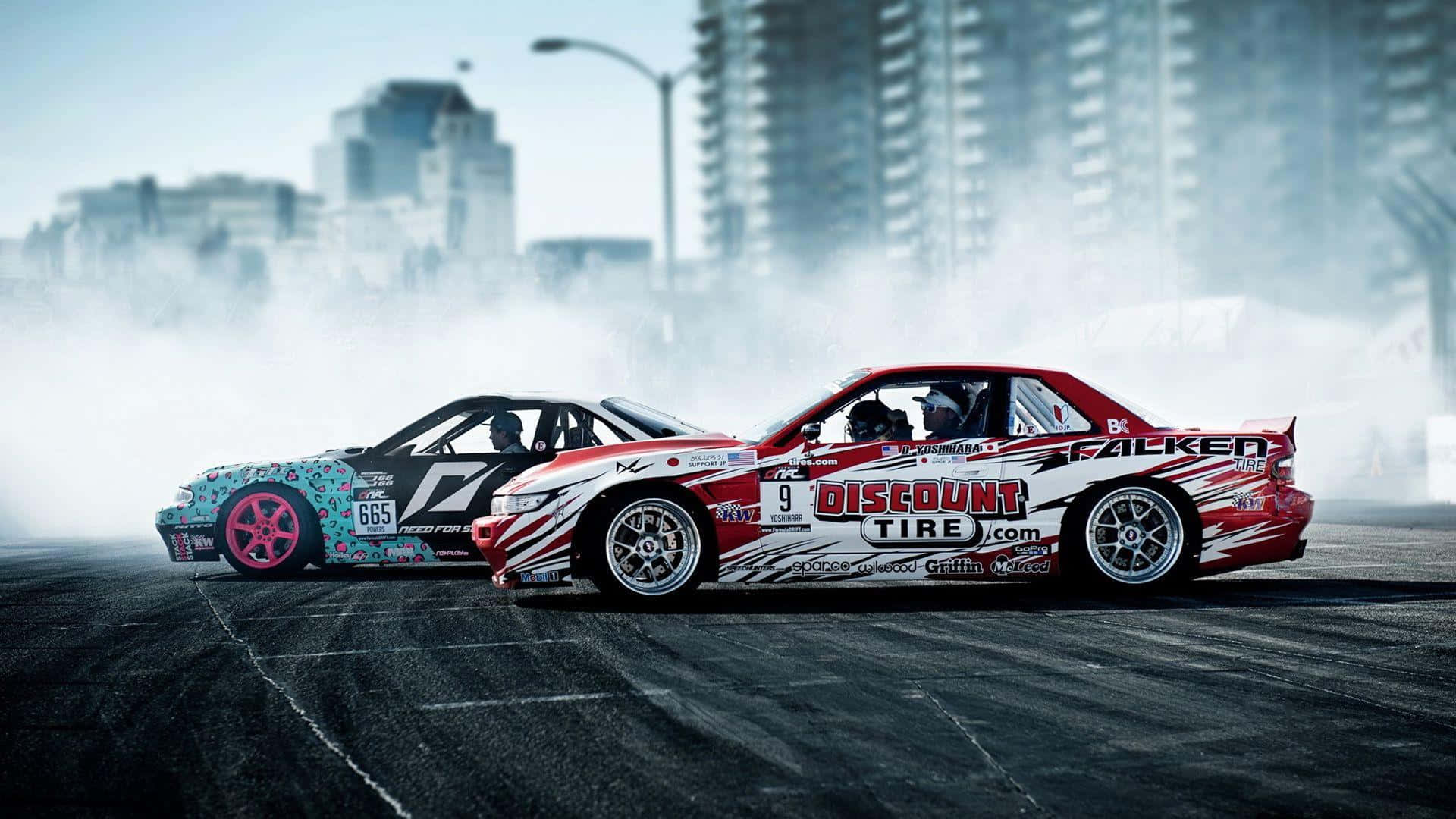 Supra Drift Two Cars In City