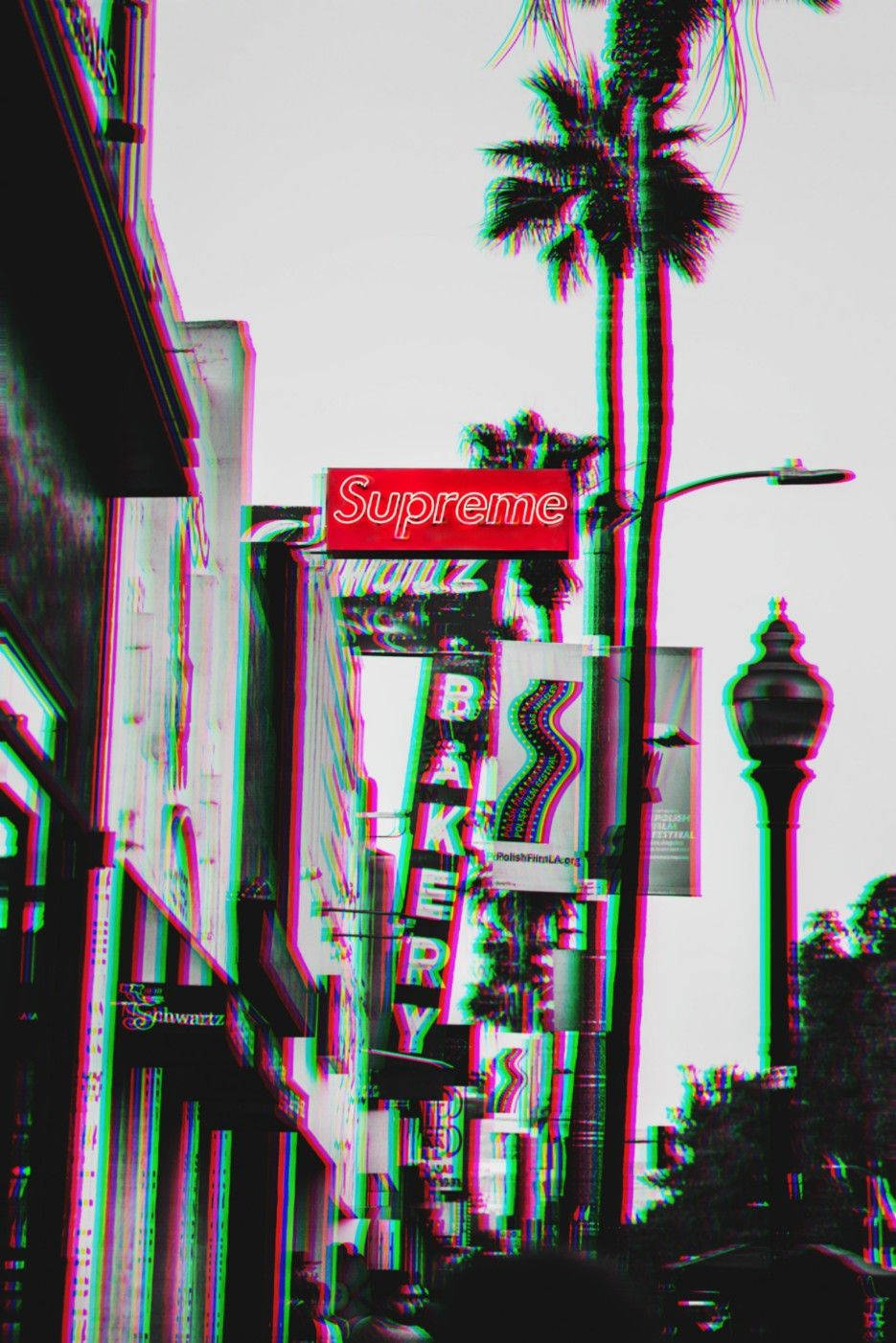 Supreme Aesthetic Glitch Background