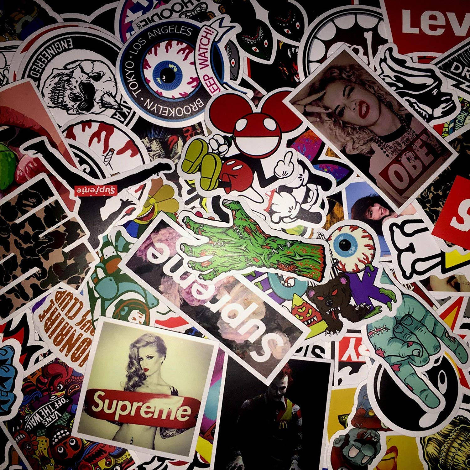 Supreme Aesthetic Stickers Background