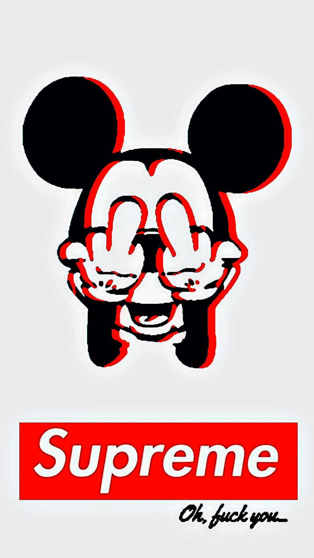 Supreme And Mickey Mouse Background
