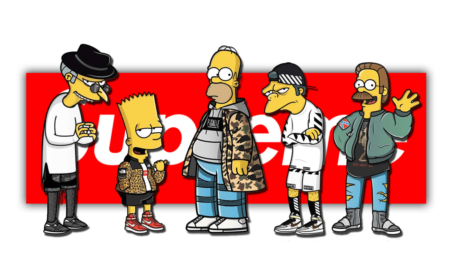 Supreme Bart Simpson Strikes A Classic Post Background