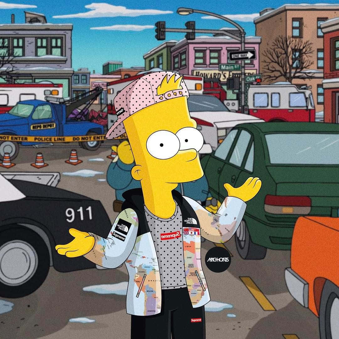 Supreme Bart Simpson With Cars