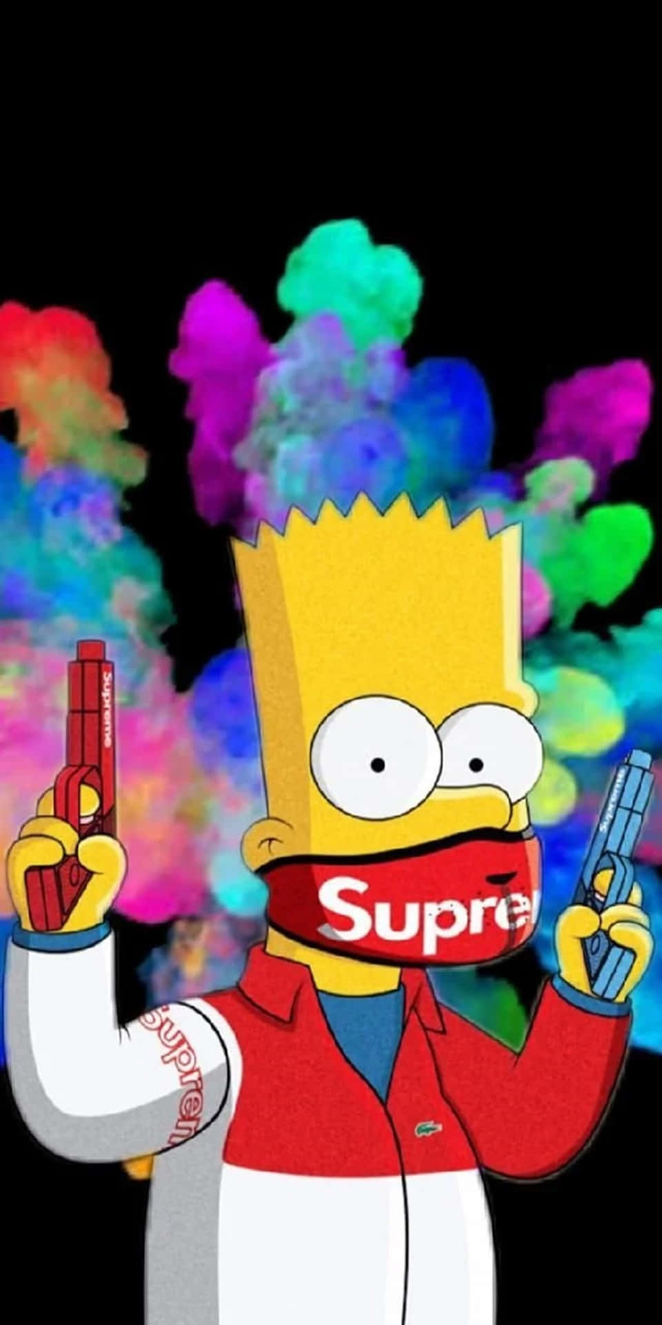 Supreme Bart Simpson With Guns Background