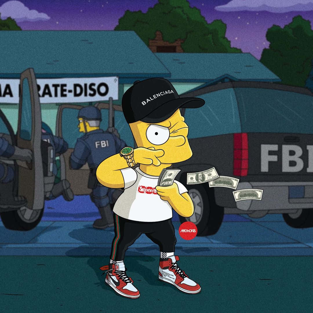 Supreme Bart Simpson With Money