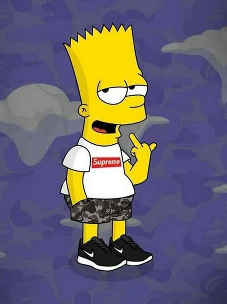 Supreme Cartoon Bart Simpson Background