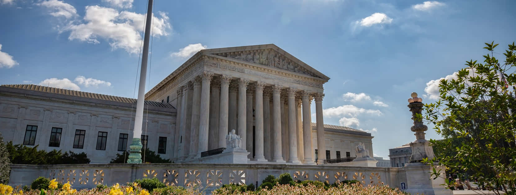 Supreme Court Building During Summer Background