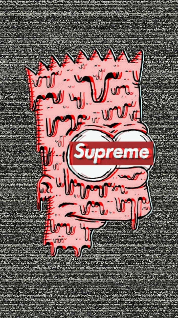 Supreme Dripping Bart Simpson Face Background