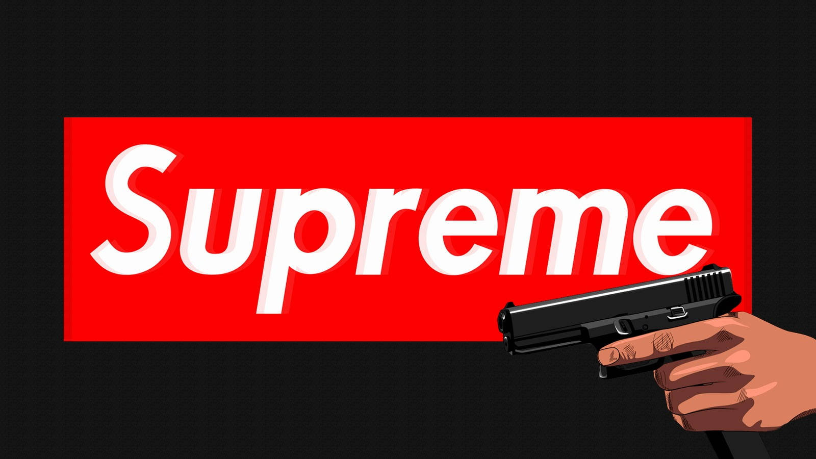 Supreme Laptop With Vibrant Backdrop Background