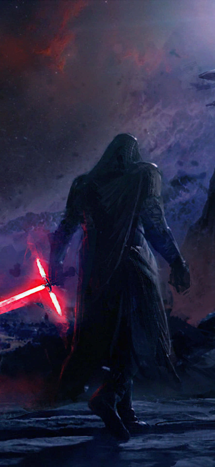 Supreme Leader Kylo Ren Strikes An Intimidating Pose On The Supremacy Background