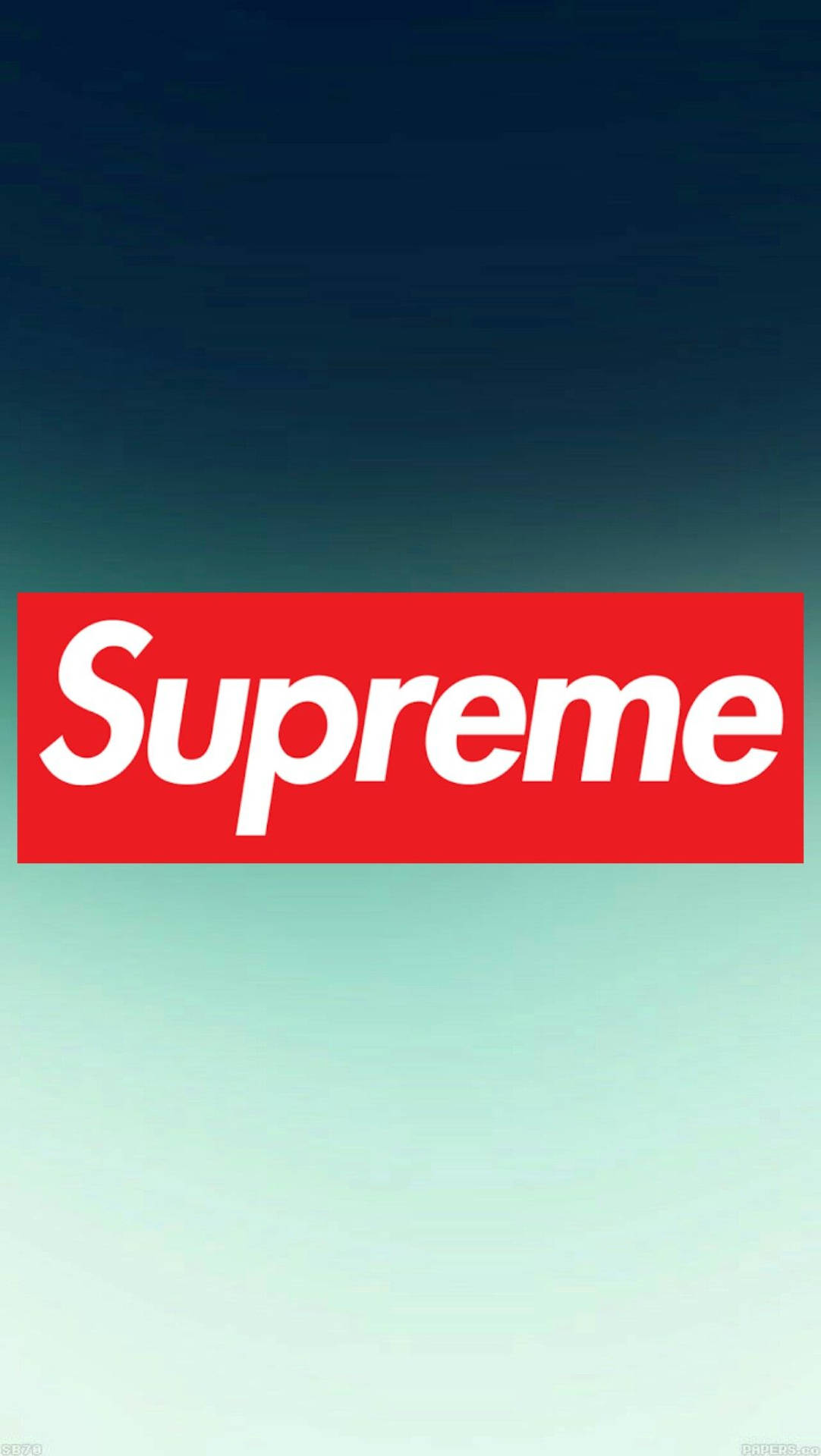 Supreme Logo Gradient Blue Background