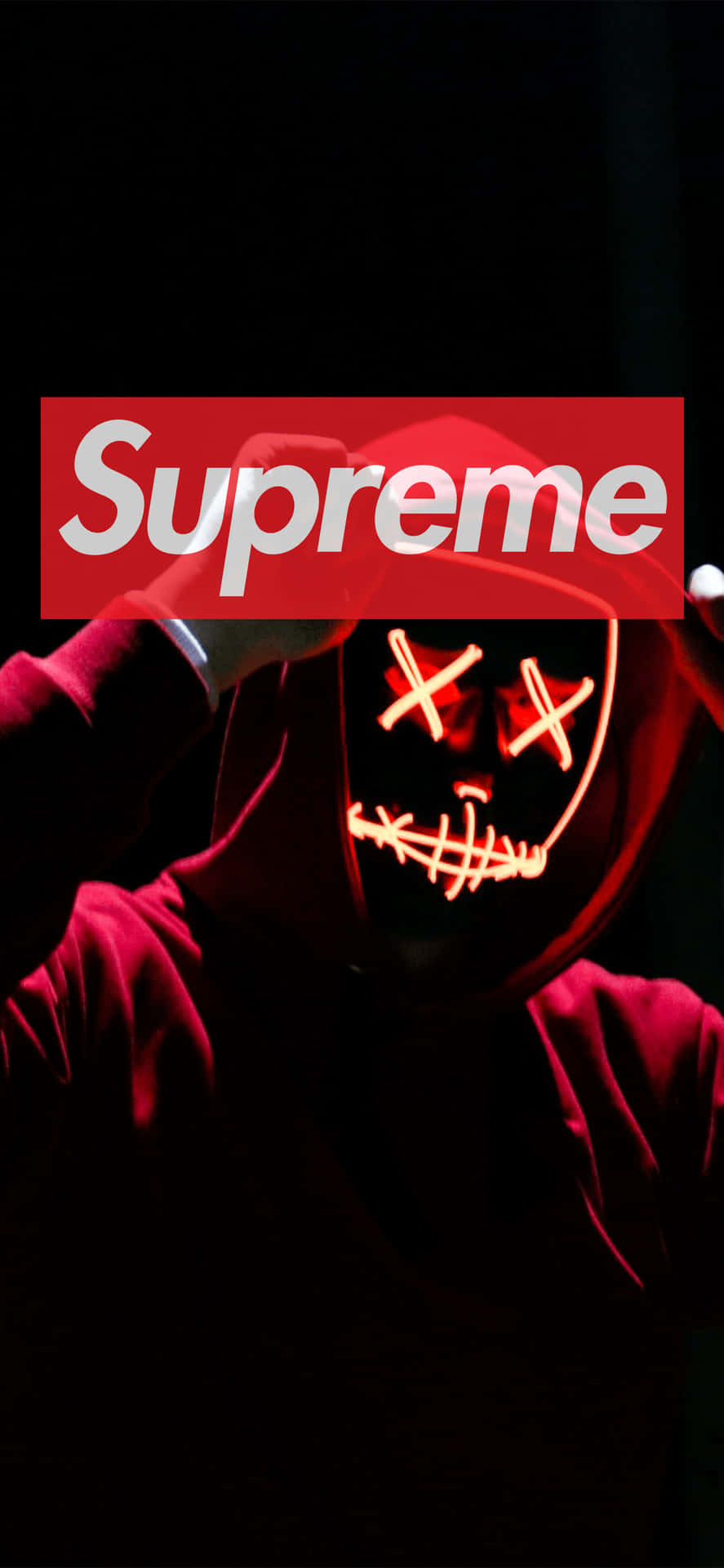 Supreme Logo In Red And White