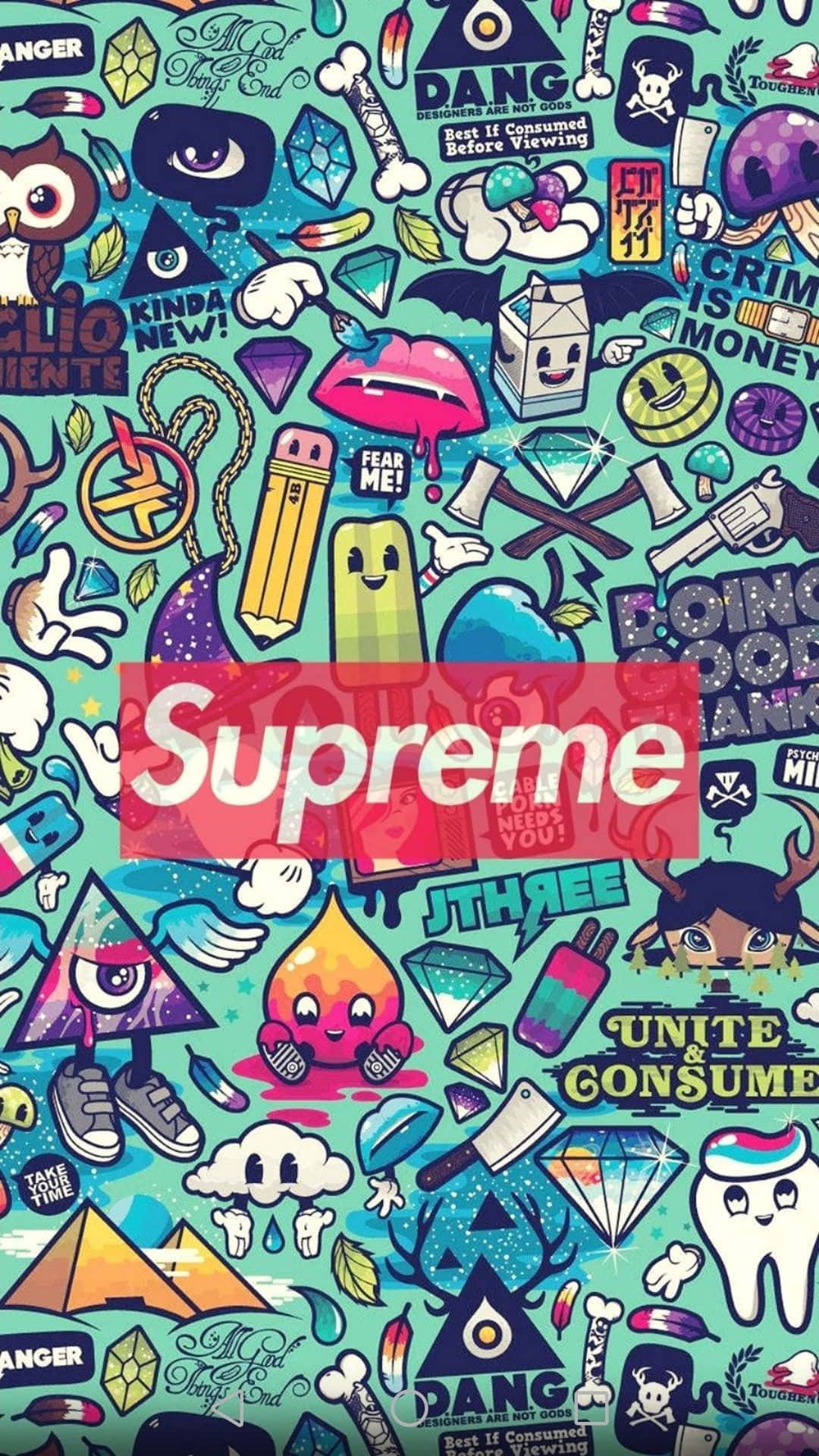 Supreme Logo On A Green Background Background