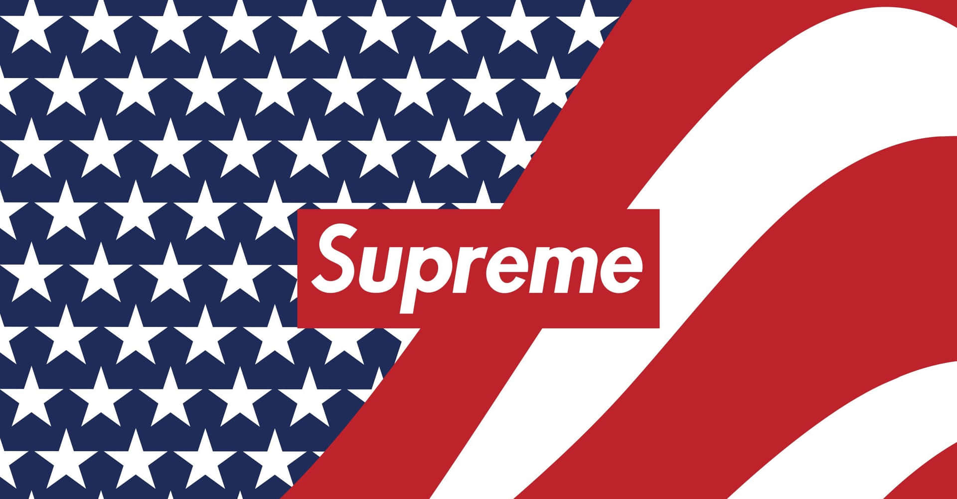 Supreme Logo On An American Flag Background Background