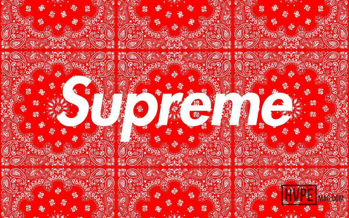 Supreme Logo On Red Mandala Background