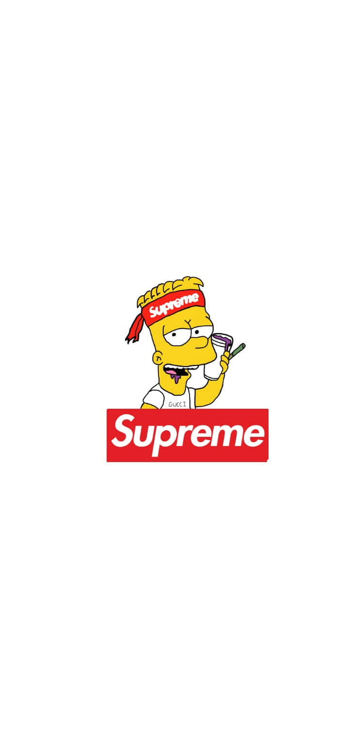 Supreme Logo With A Cartoon Character