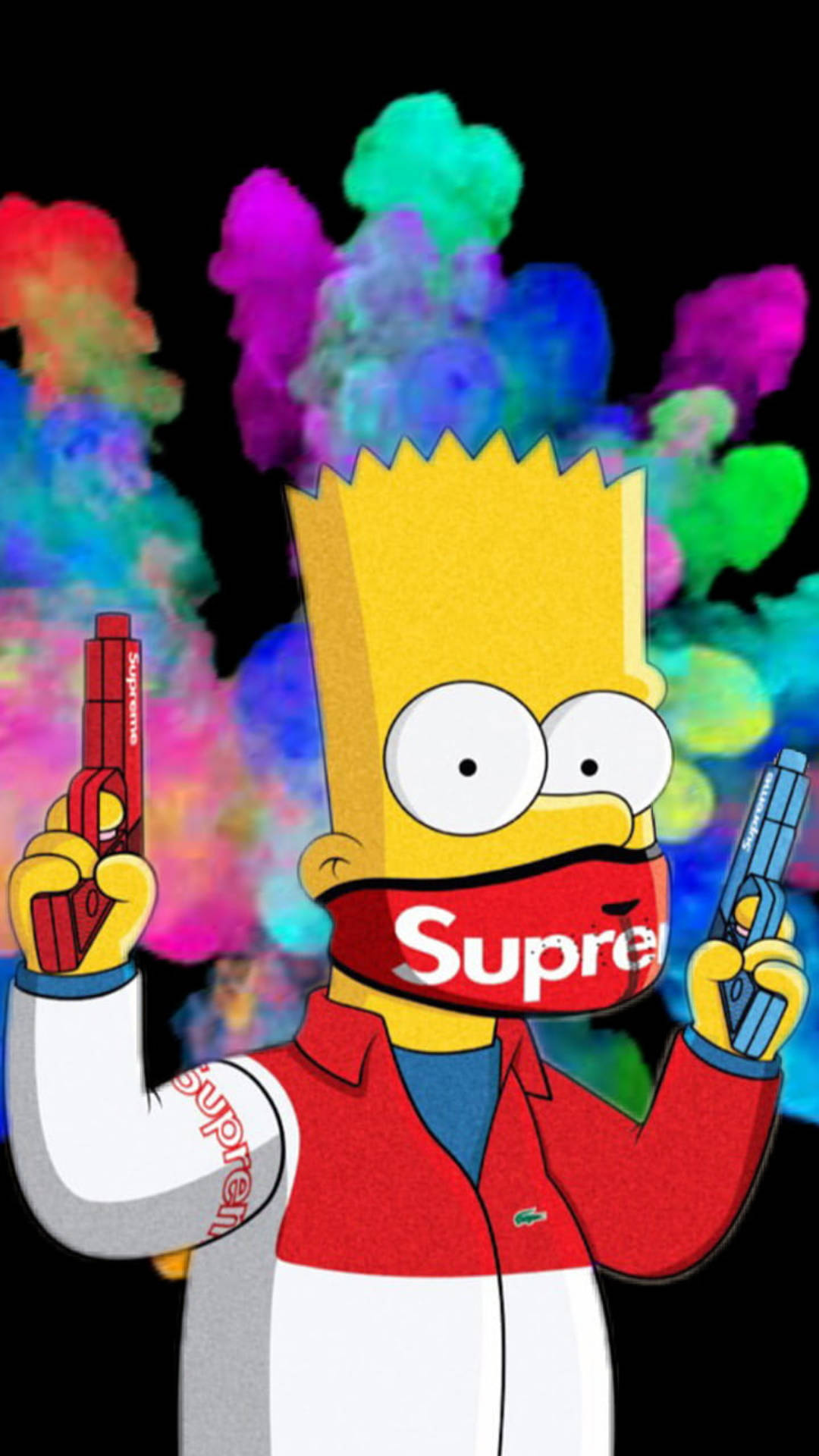 Supreme Mask Bart Simpson Gangster Cartoon Background