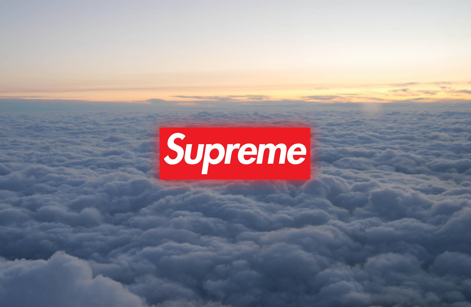 Supreme On Clouds Background