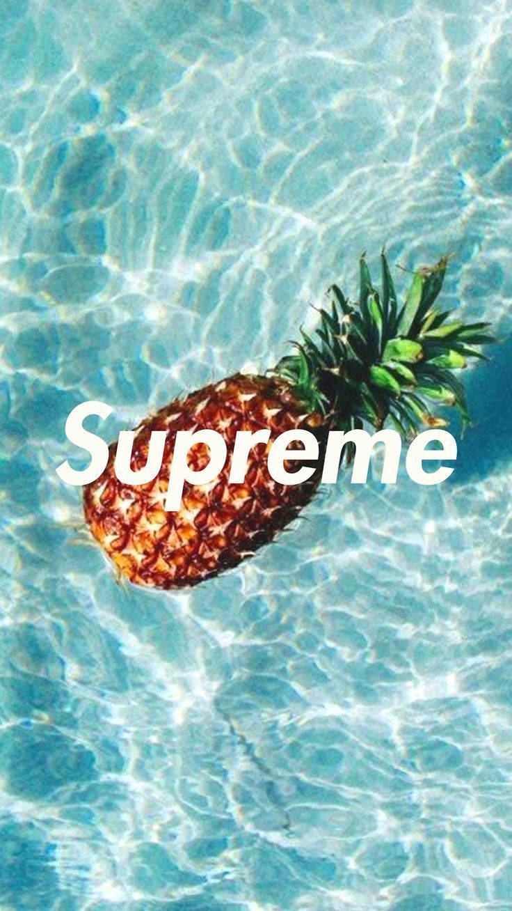Supreme With Pineapple On Water Background