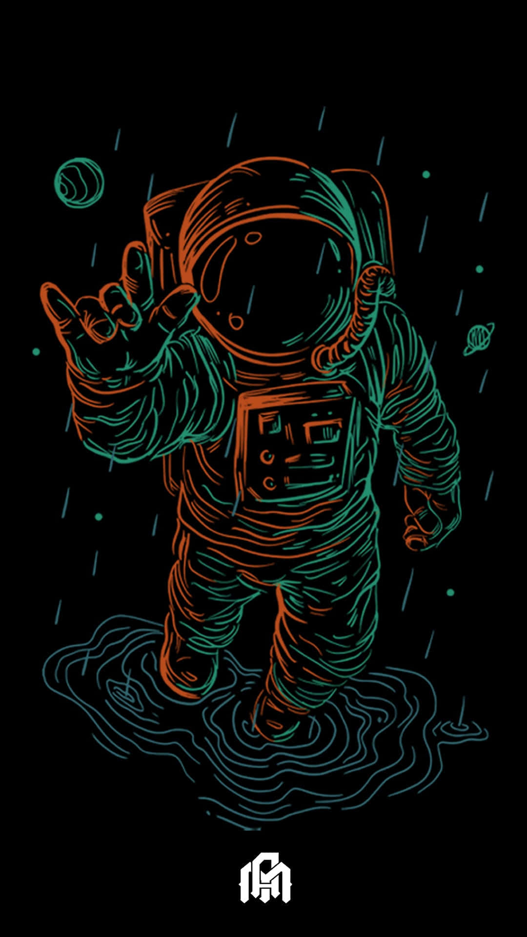 Sure Astronaut Outline Wallpaper Background