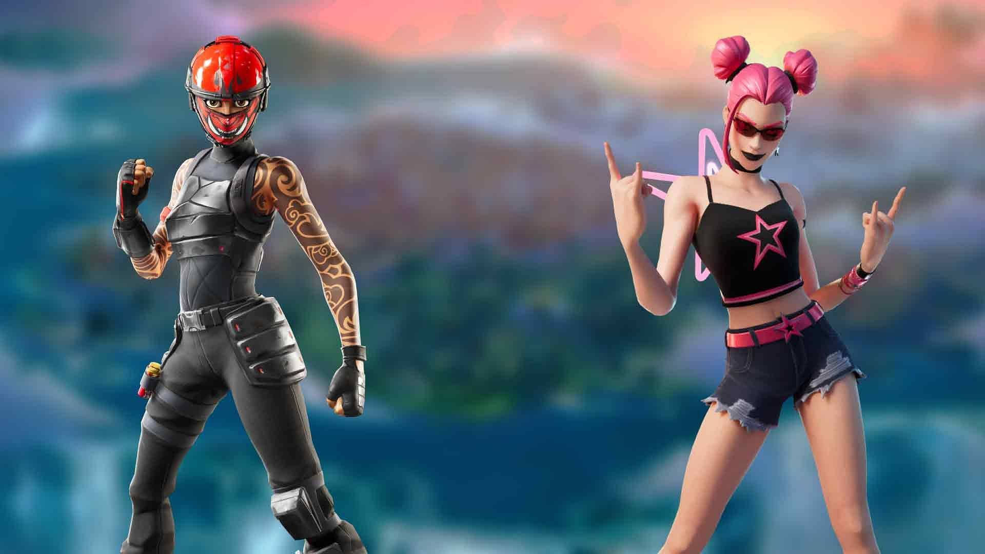 Surf Witch And Manic Fortnite Girl Skins Background